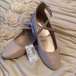Girls Blush Glitter Ballet Flats - NWT Sz 3